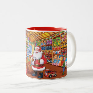 Tasse 2 Couleurs Magnifique atelier de Père Noël sur la musique de