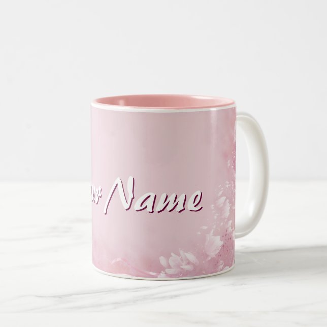 Tasse 2 Couleurs Magnolia avec votre nom (Devant droit)