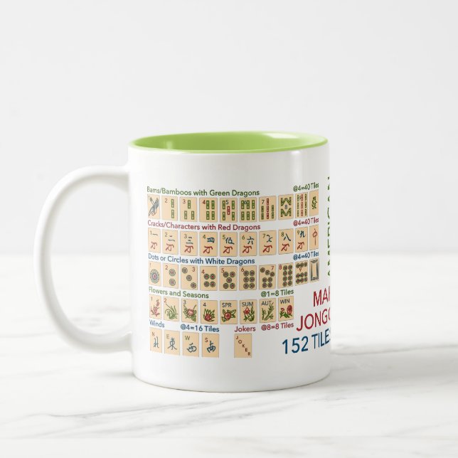 Tasse 2 Couleurs Mah Jongg Carreaux américains (Gauche)
