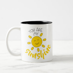 Tasse 2 Couleurs Main Jaune dessinée Soleil Bonjour soleil Image Su