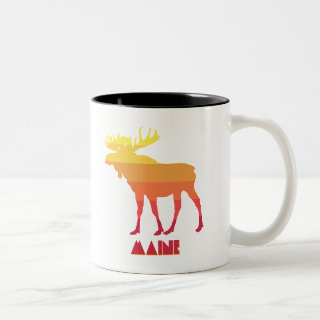 Tasse 2 Couleurs Maine Moose (Droit)