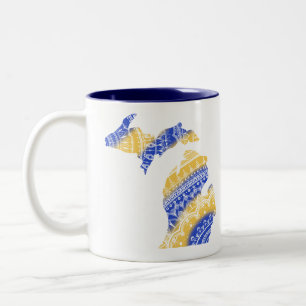 Tasse 2 Couleurs Maïs et bleu par Michigan Mandala