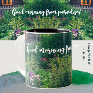 Tasse 2 Couleurs Maison de campagne avec jardin coloré