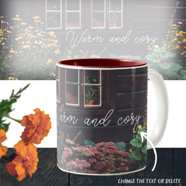 Tasse 2 Couleurs Maison de campagne avec jardin rustique (Créateur téléchargé)