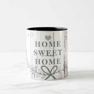 Tasse 2 Couleurs Maison Douce Maison Rustique en Bois Blanc