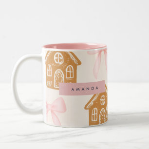 Tasse 2 Couleurs Maison en pain d'épice personnalisée au gingembre