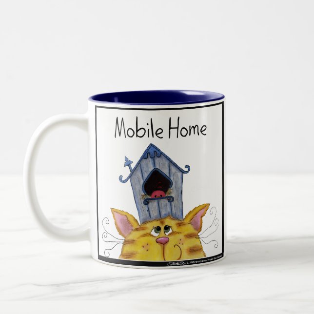 Tasse 2 Couleurs Maison mobile pour chat et oiseaux (Gauche)