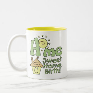Tasse 2 Couleurs Maison Sweet Home Naissance! -Maison et soleil