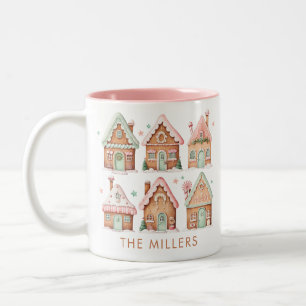 Tasse 2 Couleurs Maisons en pain d'épices Noël Monnaie rose