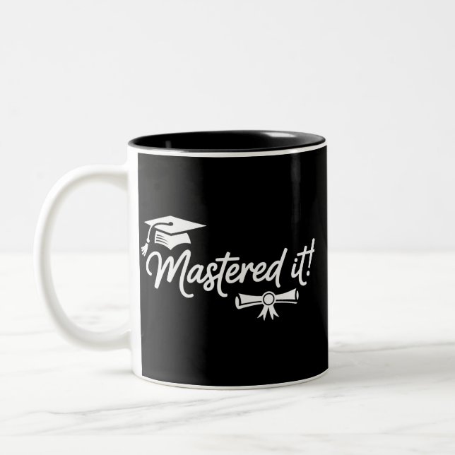 Tasse 2 Couleurs Maîtrisé Maîtrise Diplômé Diplômé Grad  (Gauche)
