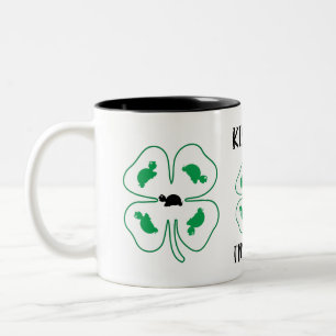 Tasse 2 Couleurs MaJk Turtle "Kiss me I m Irish" céramique chanceus