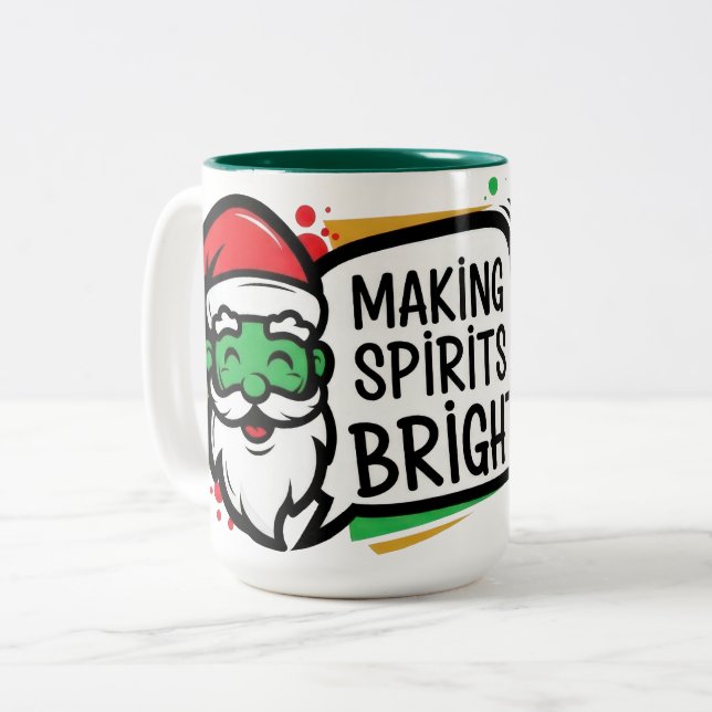 Tasse 2 Couleurs Making Spirits Bright Noël (Devant gauche)