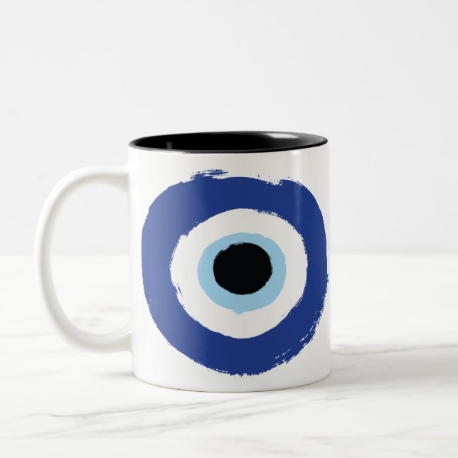 Tasse 2 Couleurs Mal Oeil Artiste Bleu Grec (Gauche)
