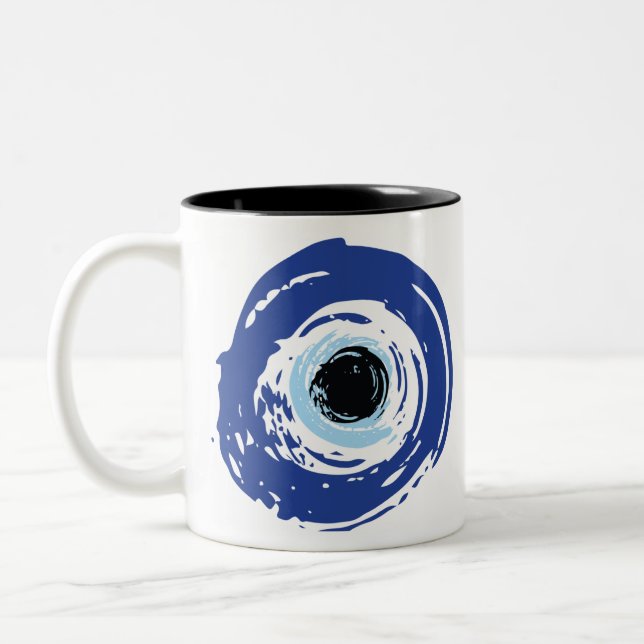 Tasse 2 Couleurs Mal Oeil Artiste Bleu Grec (Gauche)