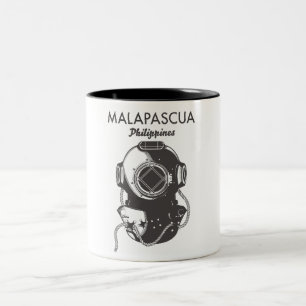 Tasse 2 Couleurs Malapascua Philippines Affiche de voyage plongée