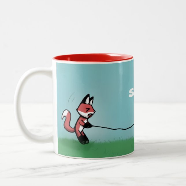 Tasse 2 Couleurs Malheur de Fox de pêche (Gauche)