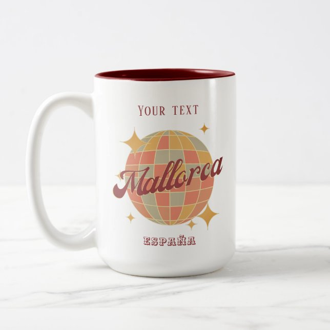 Tasse 2 Couleurs Mallorca Espagne vacances Retro souvenir (Gauche)