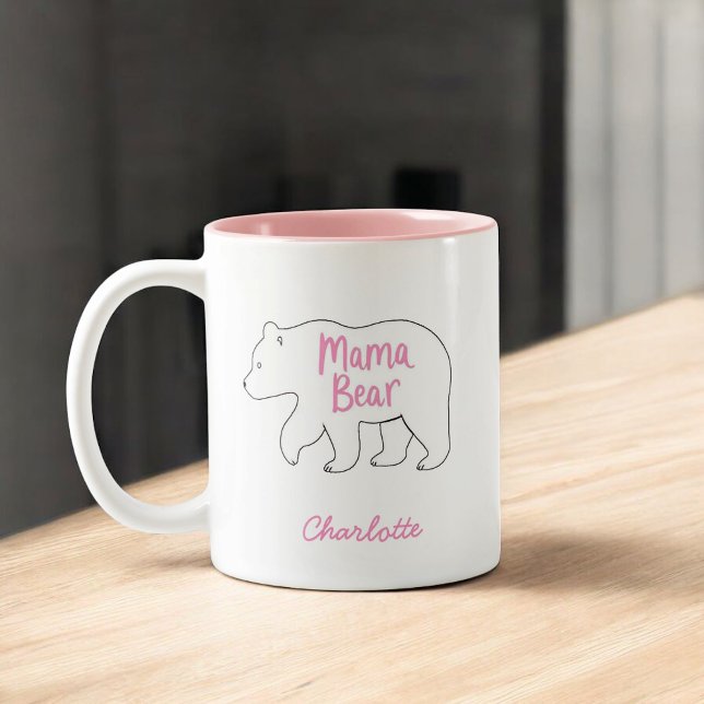 Tasse 2 Couleurs Mama Bear | Fête des Mères mignonnes et amusantes (Créateur téléchargé)