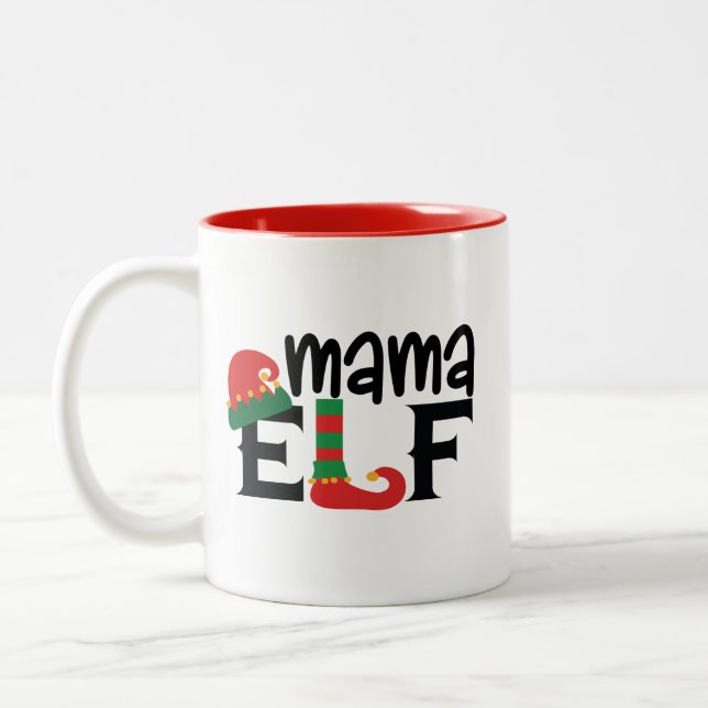 Tasse 2 Couleurs Mama Elf (Gauche)