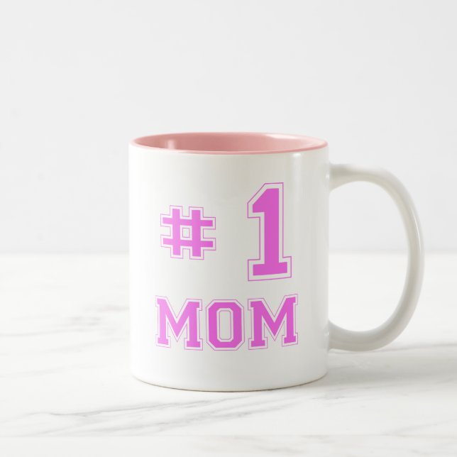 Tasse 2 Couleurs Maman #1 (maman de numéro un) (Droit)