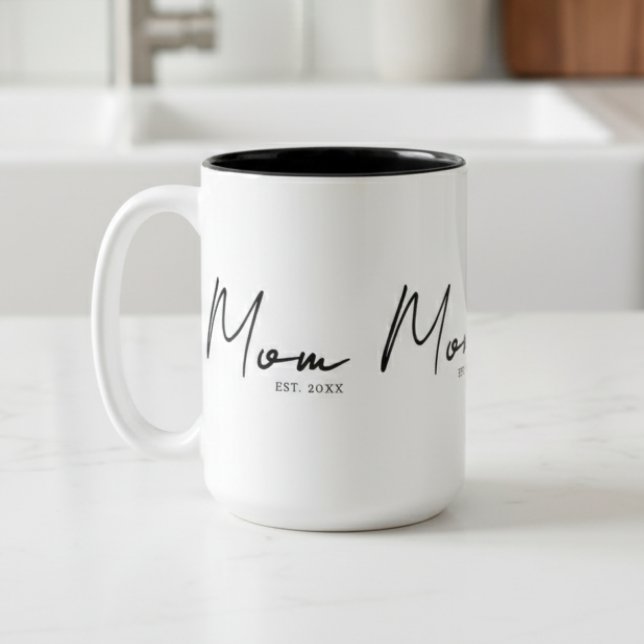 Tasse 2 Couleurs Maman a établi nouveau cadeau maman (Créateur téléchargé)