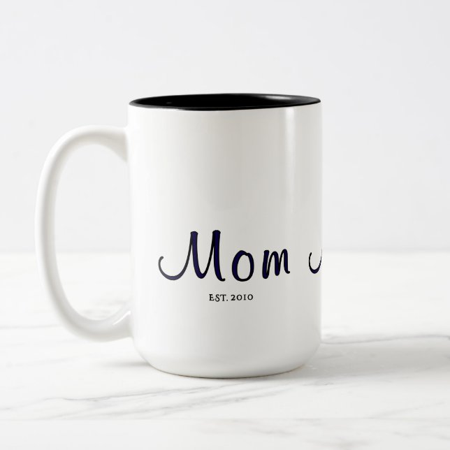 Tasse 2 Couleurs Maman a établi nouveau cadeau maman (Gauche)