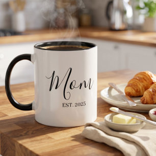Tasse 2 Couleurs Maman a Fondé Nouveau Cadeau pour Maman Minimalist