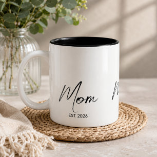 Tasse 2 Couleurs Maman a fondé un nouveau cadeau pour maman en écri