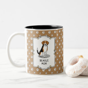 Tasse 2 Couleurs Maman beagle (tri couleur 3) Mignonne de chien Mèr