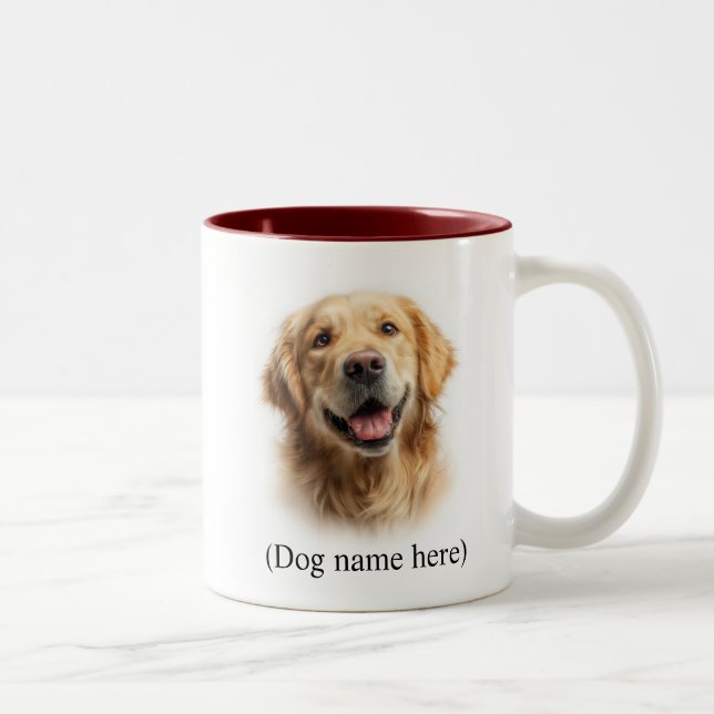 Tasse 2 Couleurs Maman Chien Retriever Doré Amour (Droit)