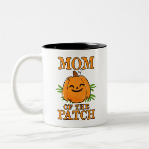 Tasse 2 Couleurs Maman citrouille du Patch T-shirt famille Hallowee