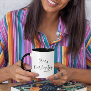 Tasse 2 Couleurs Maman coordinatrice de chaos année personnalisée