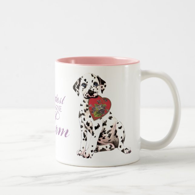 Tasse 2 Couleurs Maman dalmatienne de coeur (Droit)