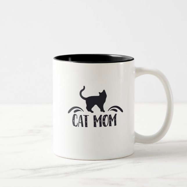 Tasse 2 Couleurs Maman de chat (Droit)