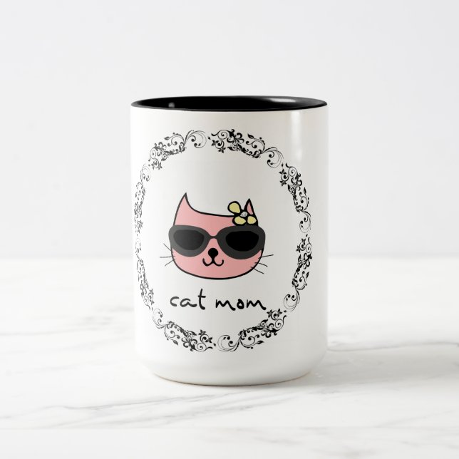 Tasse 2 Couleurs Maman de chat (Centre)