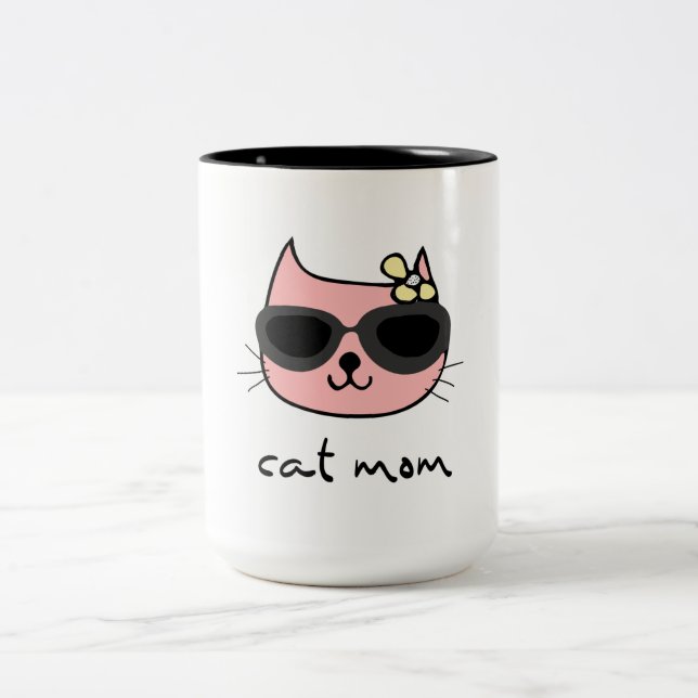 Tasse 2 Couleurs Maman de chat (Centre)