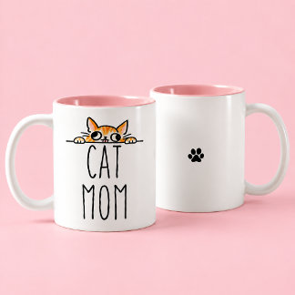 Tasse 2 Couleurs Maman de chat Amoureuse de chat Mignonne 