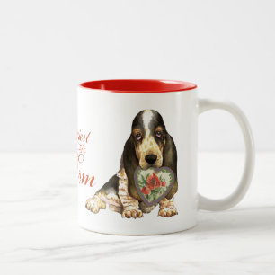 Tasse 2 Couleurs Maman de coeur de Basset Hound