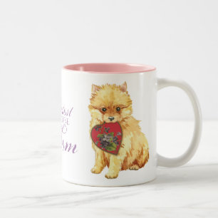 Tasse 2 Couleurs Maman de coeur de Pomeranian
