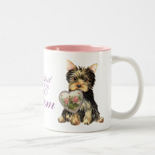 Tasse 2 Couleurs Maman de coeur de Yorkie