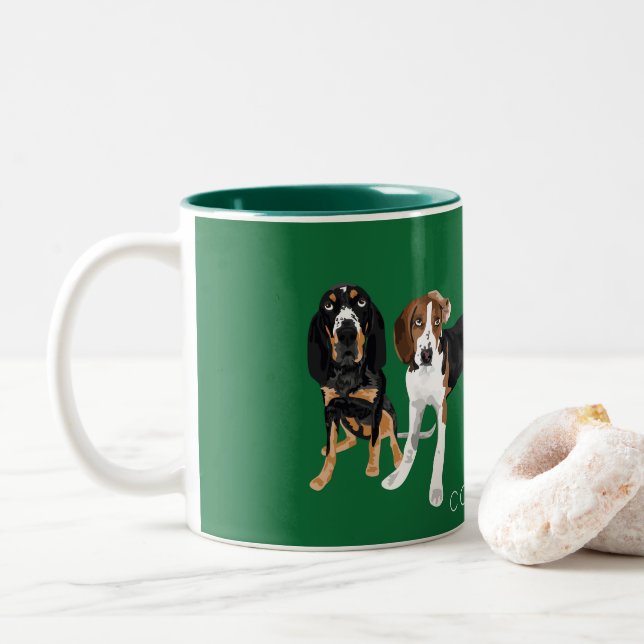 Tasse 2 Couleurs Maman de Coonhound (Avec donut)