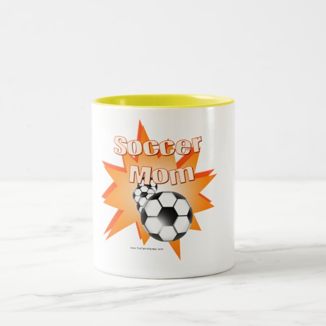Tasse 2 Couleurs Maman de football (Centre)