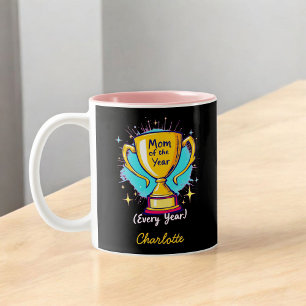 Tasse 2 Couleurs Maman de l'année   Fête des Mères Drôle & Mignonne