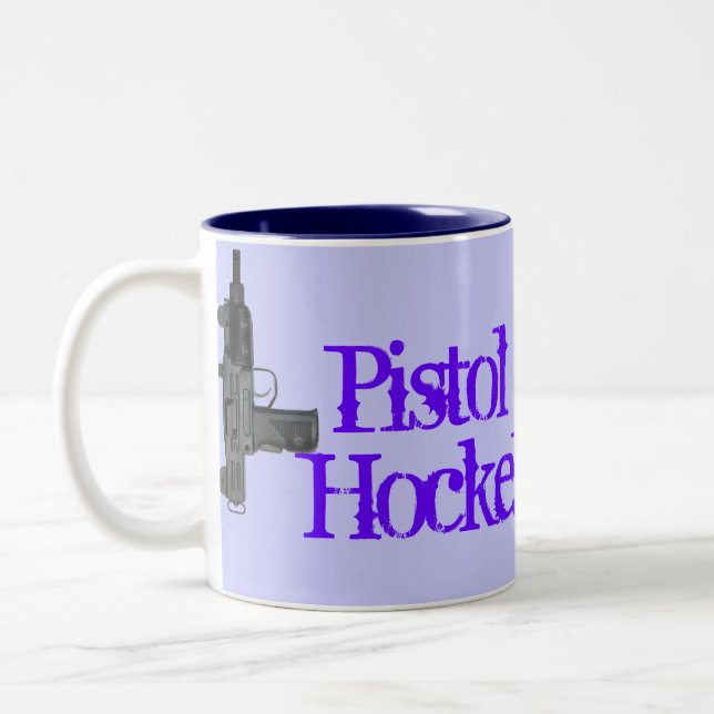 Tasse 2 Couleurs Maman d'hockey de Packin de pistolet ! (Gauche)