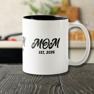 Tasse 2 Couleurs Maman écriture noir blanc établie