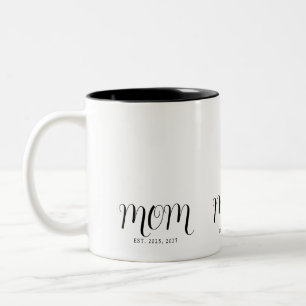 Tasse 2 Couleurs Maman établie Écriture noire Cadeau de nouvelle ma