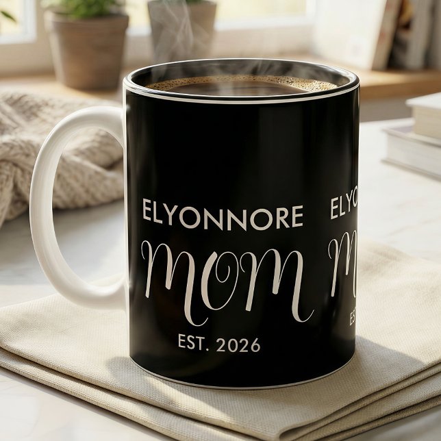 Tasse 2 Couleurs Maman établie Nouveau Cadeau pour maman Blanc Nom  (Créateur téléchargé)