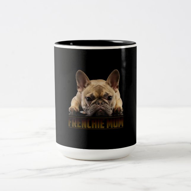 Tasse 2 Couleurs maman frenchie | cadeau de maman bulldog (Centre)