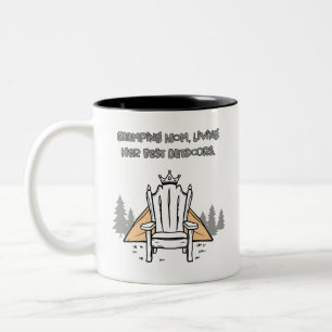 Tasse 2 Couleurs Maman Glamping Vivant sa Meilleure Aventure en Ple