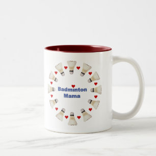 Tasse 2 Couleurs Maman Hearts de badminton